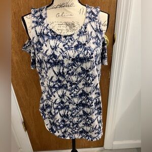 MICHAEL Michael Kors cold shoulder tie dye top size L